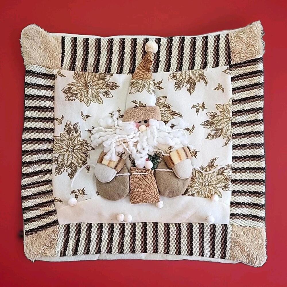 Handcrafted Decorative Santa Pillow Cover